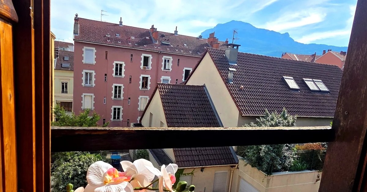 Vue sur les toits de Grenoble et le Vercors